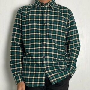 Gap 100% Cotton Green & Yellow Fleece Flannel